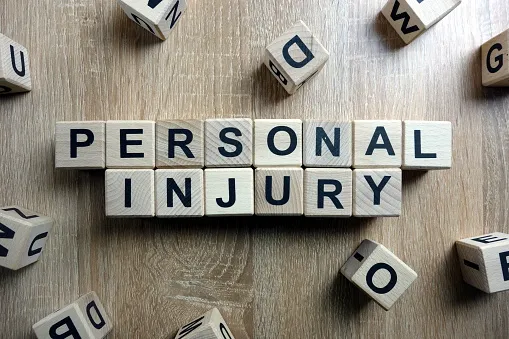 Letter tiles that spell out personal injury.