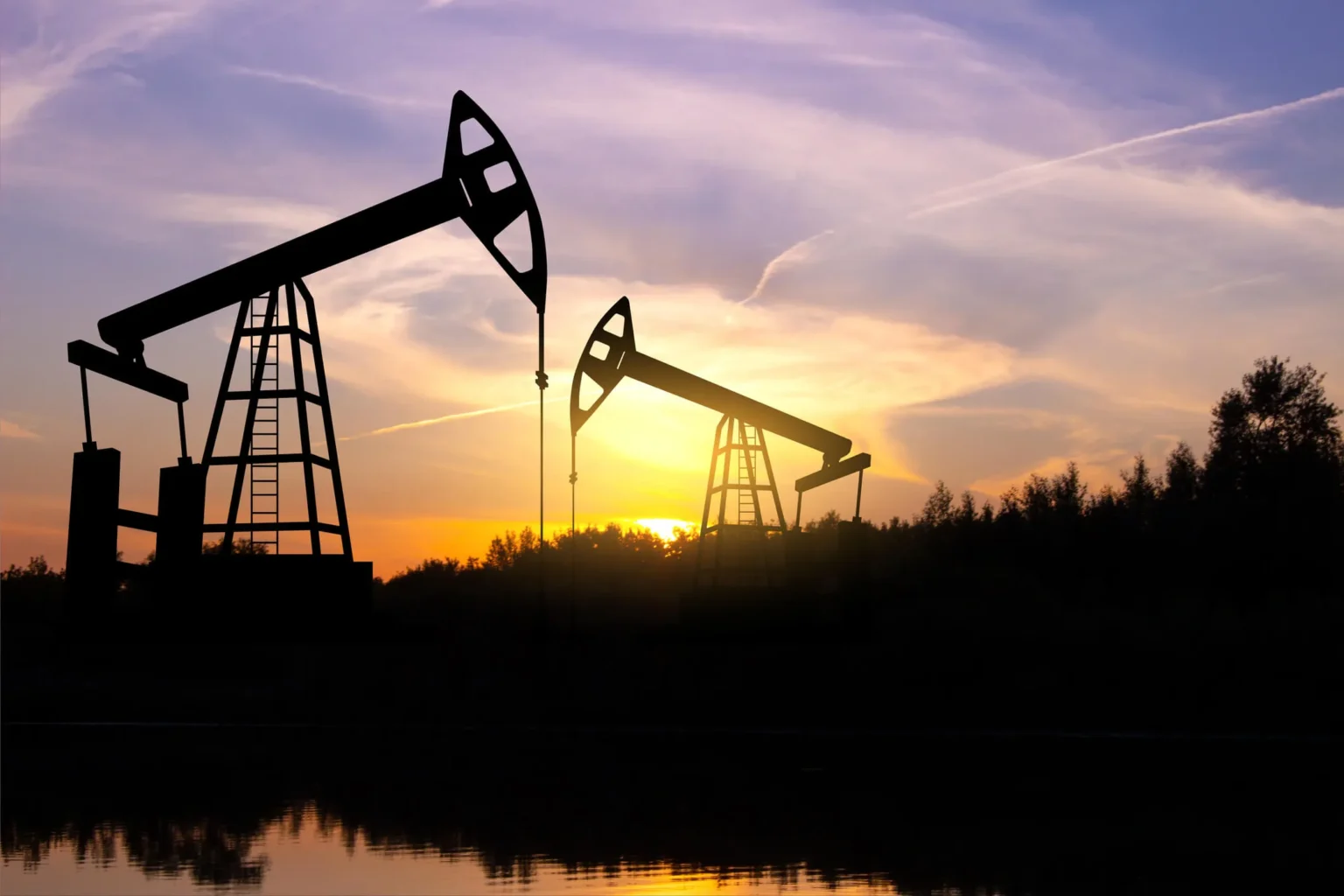 Oli field at sunset.