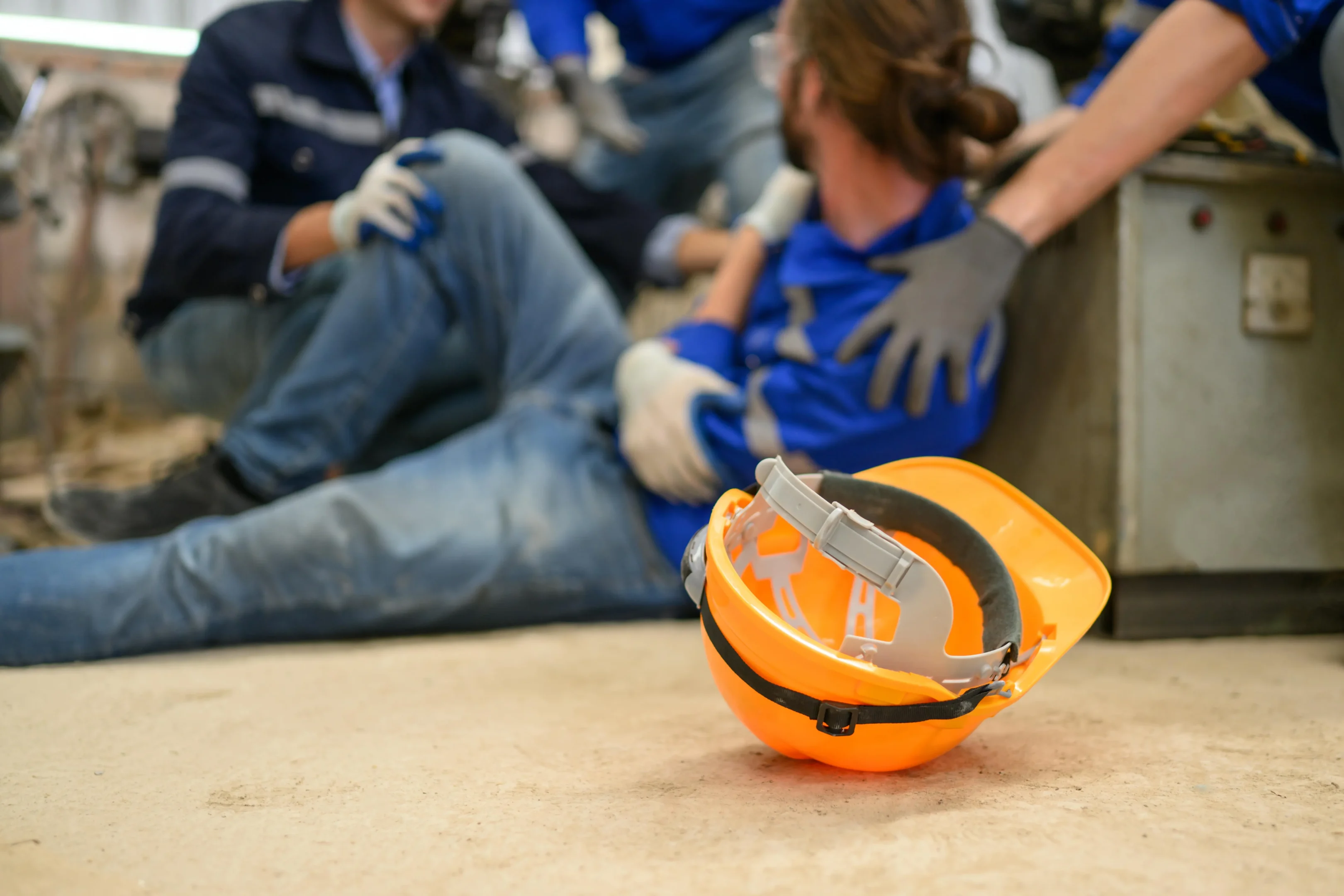 A man with an injury at work.