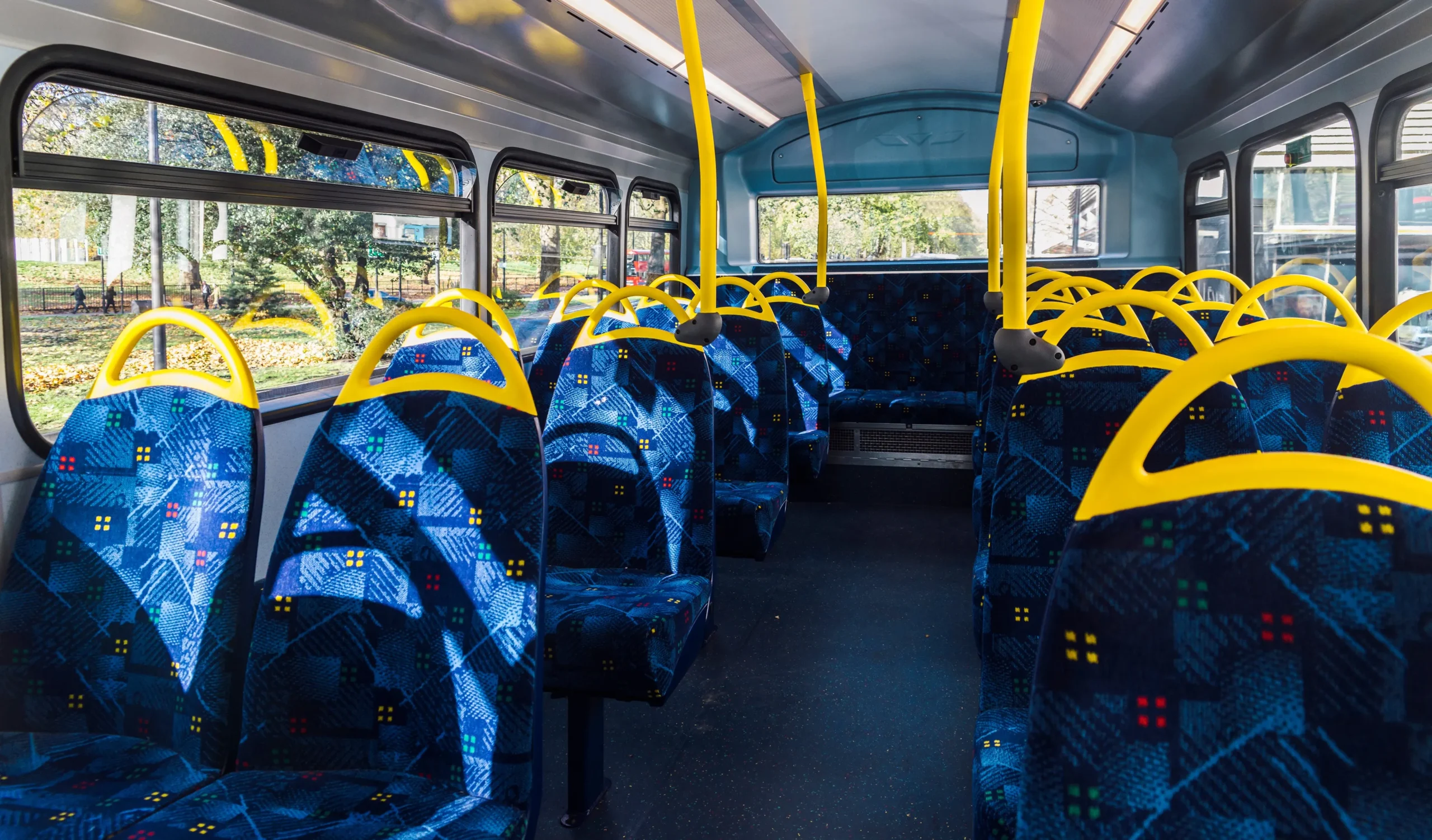 Interior of a public bus.